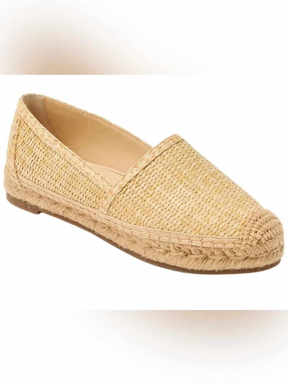 J. McLaughlin Shira Raffia Espadrille Slip On Shoes Natural Size 9